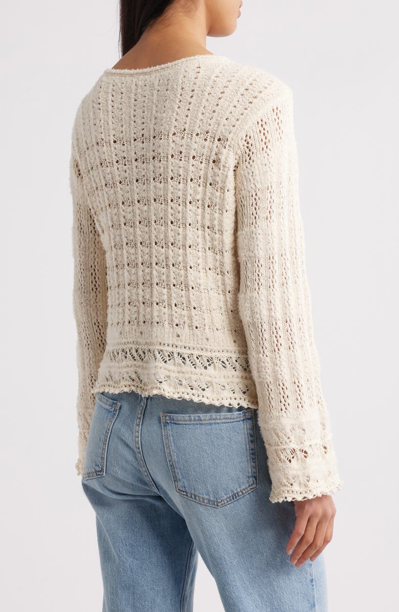 MARGARET O'LEARY Mixed Open Stitch Cotton Sweater, Alternate, color, 