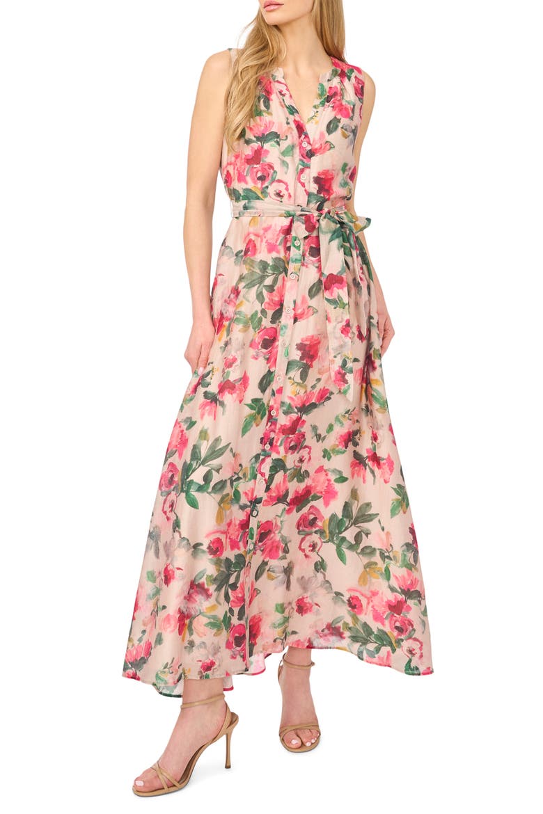 Tie Waist Maxi Dress, Main, color, PINK TINT