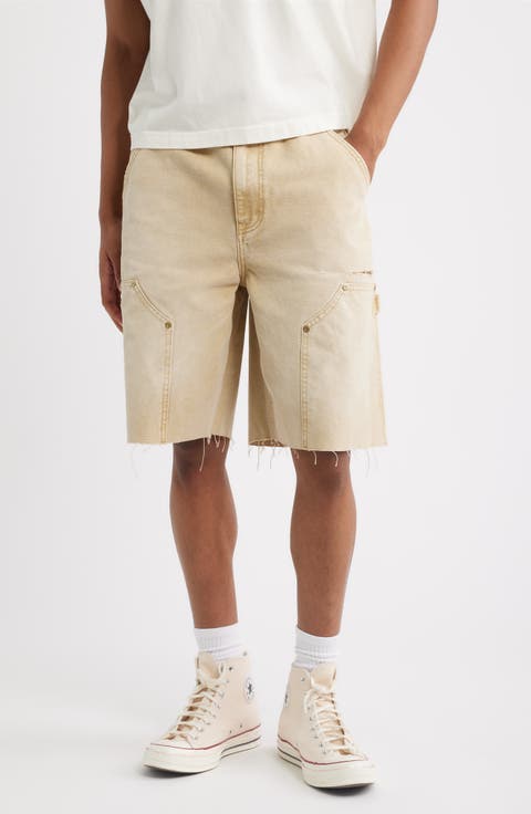 Ripped Carpenter Denim Shorts