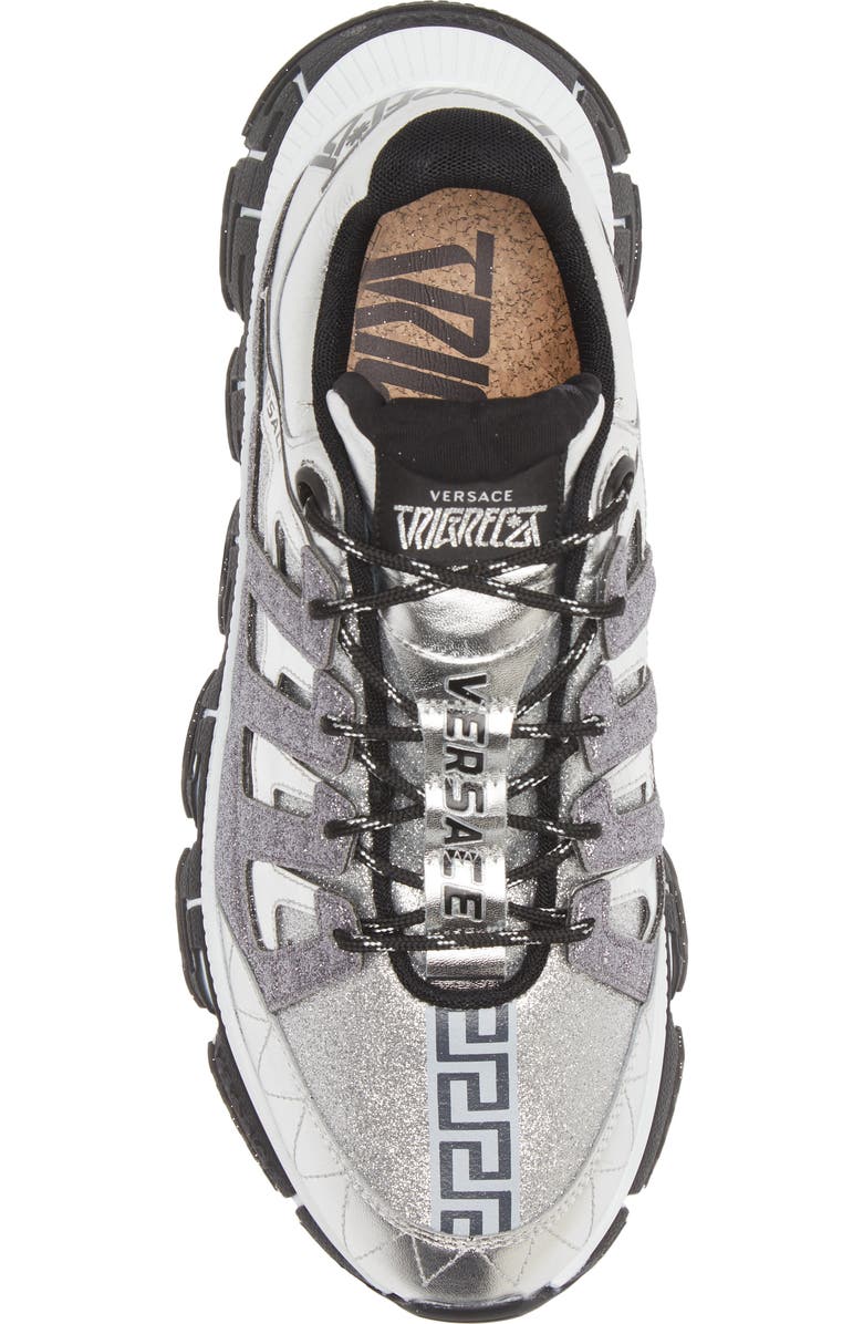 Versace Trigrecca Glitter Sneaker, Alternate, color,