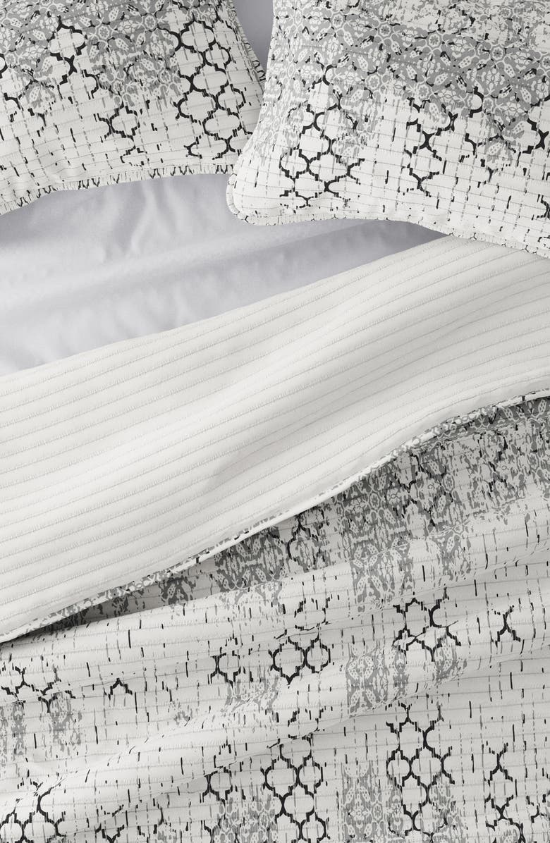 HOMESPUN All Season Reversible Down Alternative Quilt & Sham Set, Alternate, color, Light Gray