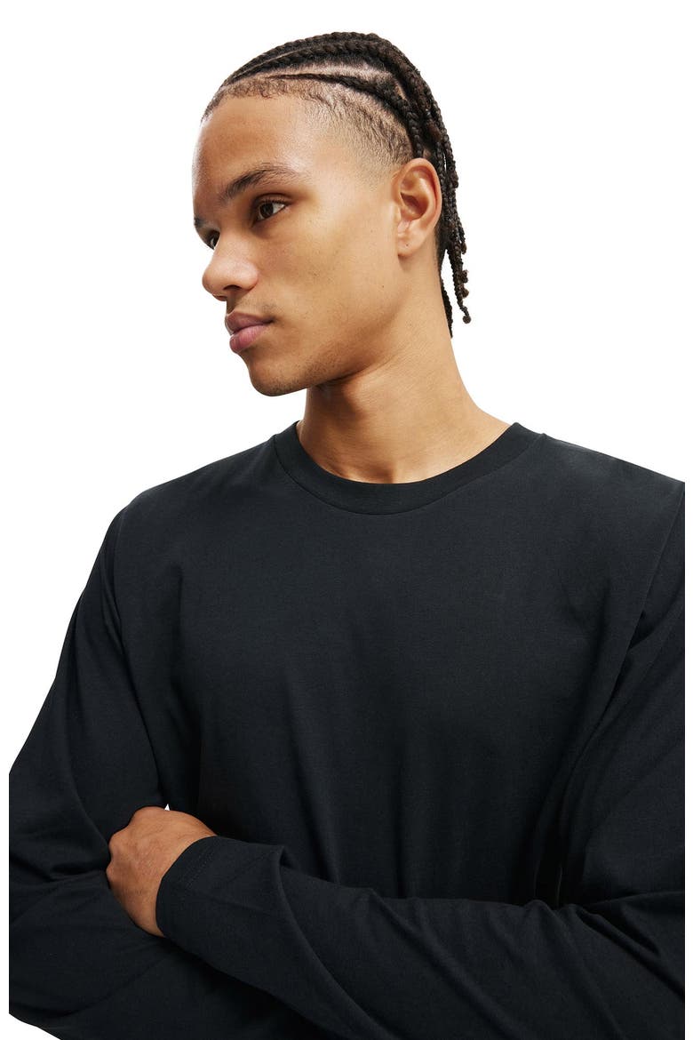 Men's Cropped Fit Long Sleeve, Alternate, color, Black