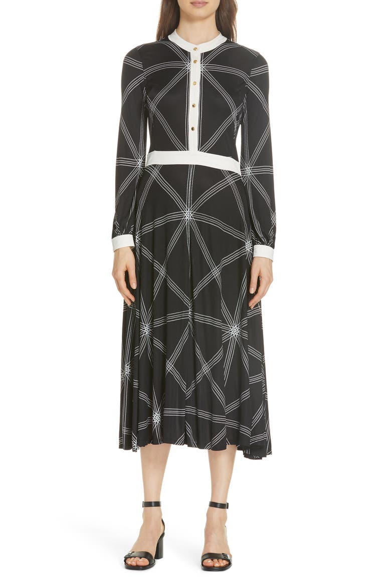 Anja Midi Dress, Main, color, BLACK DIAMOND STITCH
