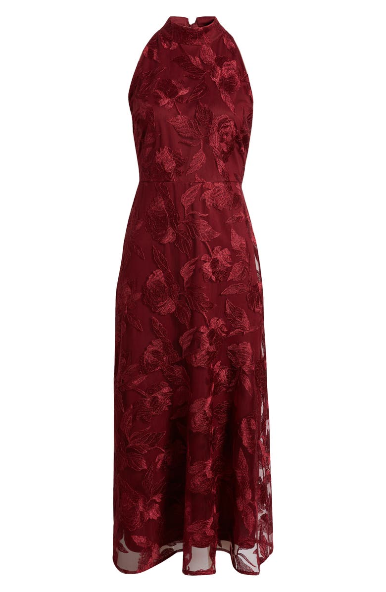 Sam Edelman Embroidered Fit & Flare Cocktail Dress, Alternate, color, Bordeaux