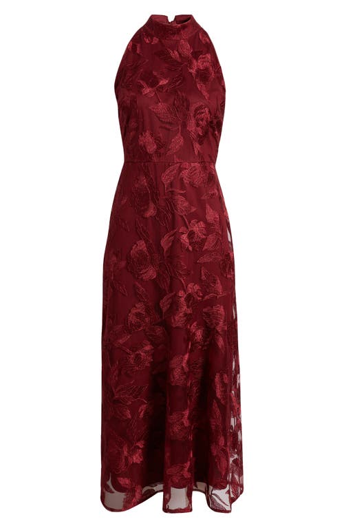 Sam Edelman Embroidered Fit & Flare Cocktail Dress In Burgundy