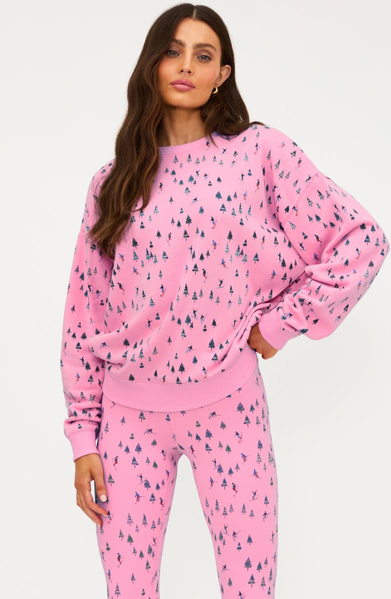 Beach Riot Devyn Print Oversized Sweatshirt, Alternate, color, Ski Patrol