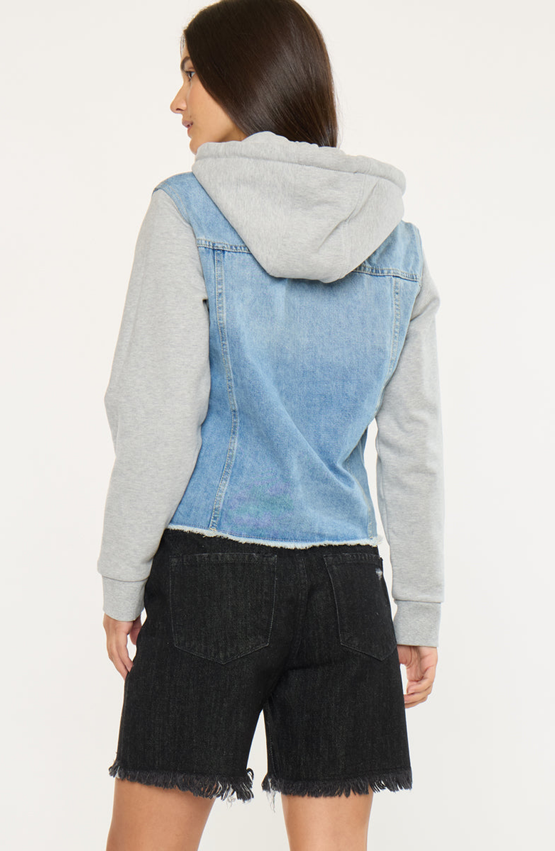 KanCan Karine Denim Hoodie Jacket, Alternate, color, Medium Wash