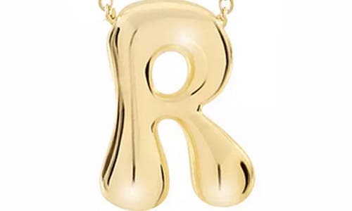 Jane Basch Designs Puffed Initial Pendant Necklace In Gold