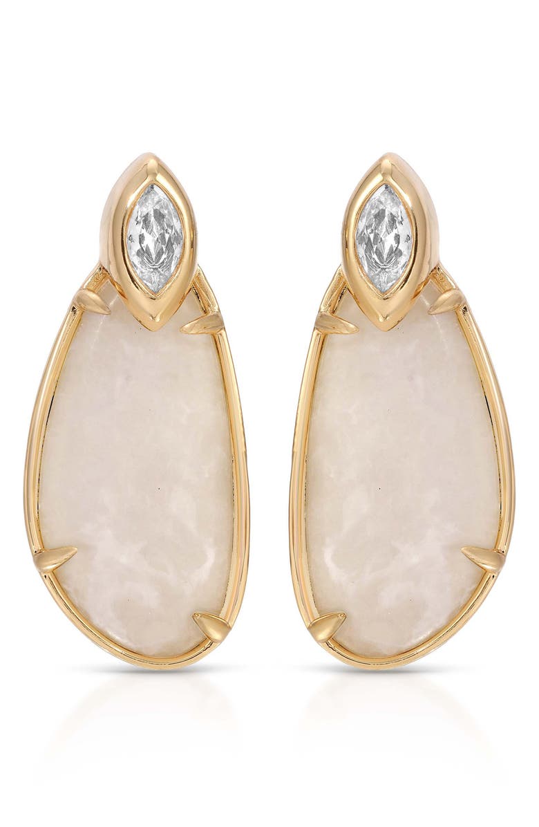 Ettika Majestic Stone Drop Earrings, Alternate, color, Bone