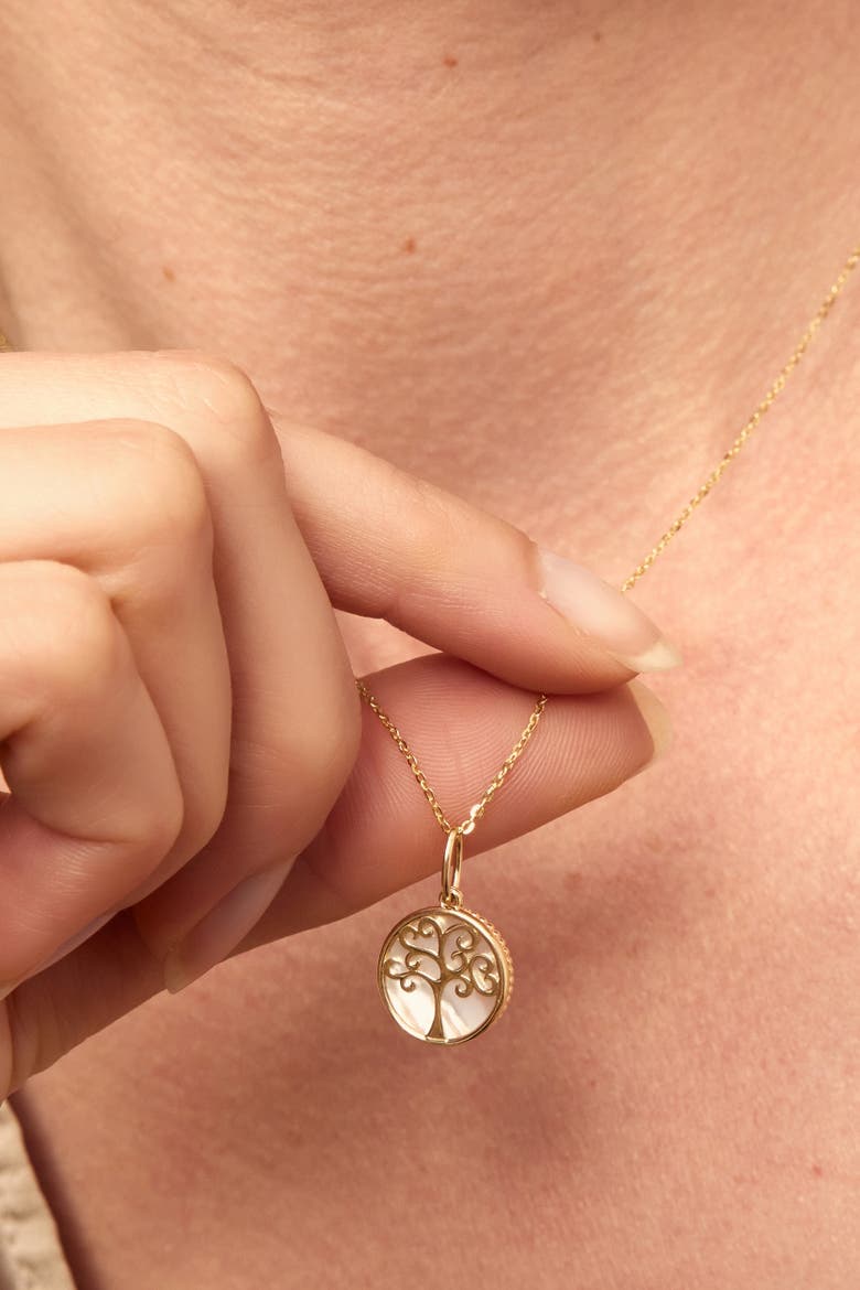 14K Gold Tree of Life Pendant Charm, Alternate, color, Yellow Gold, Mother of Pearl