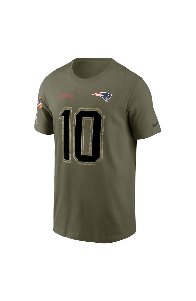 Nike Men's Nike Mac Jones Olive New England Patriots 2022 Salute To Service Name & Number T-Shirt, Alternate, color, 