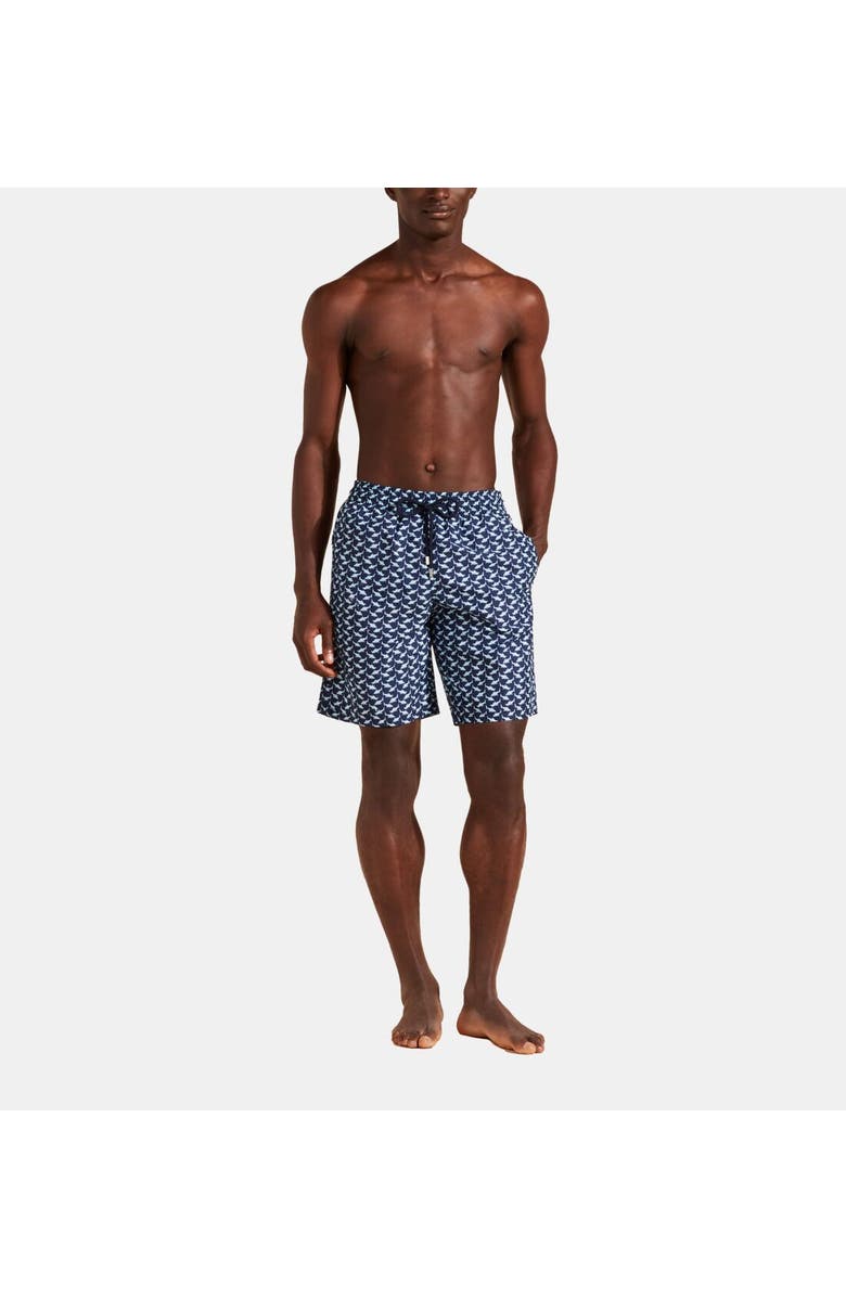 Vilebrequin Men's Net Sharks Longer Length Board Shorts, Alternate, color,