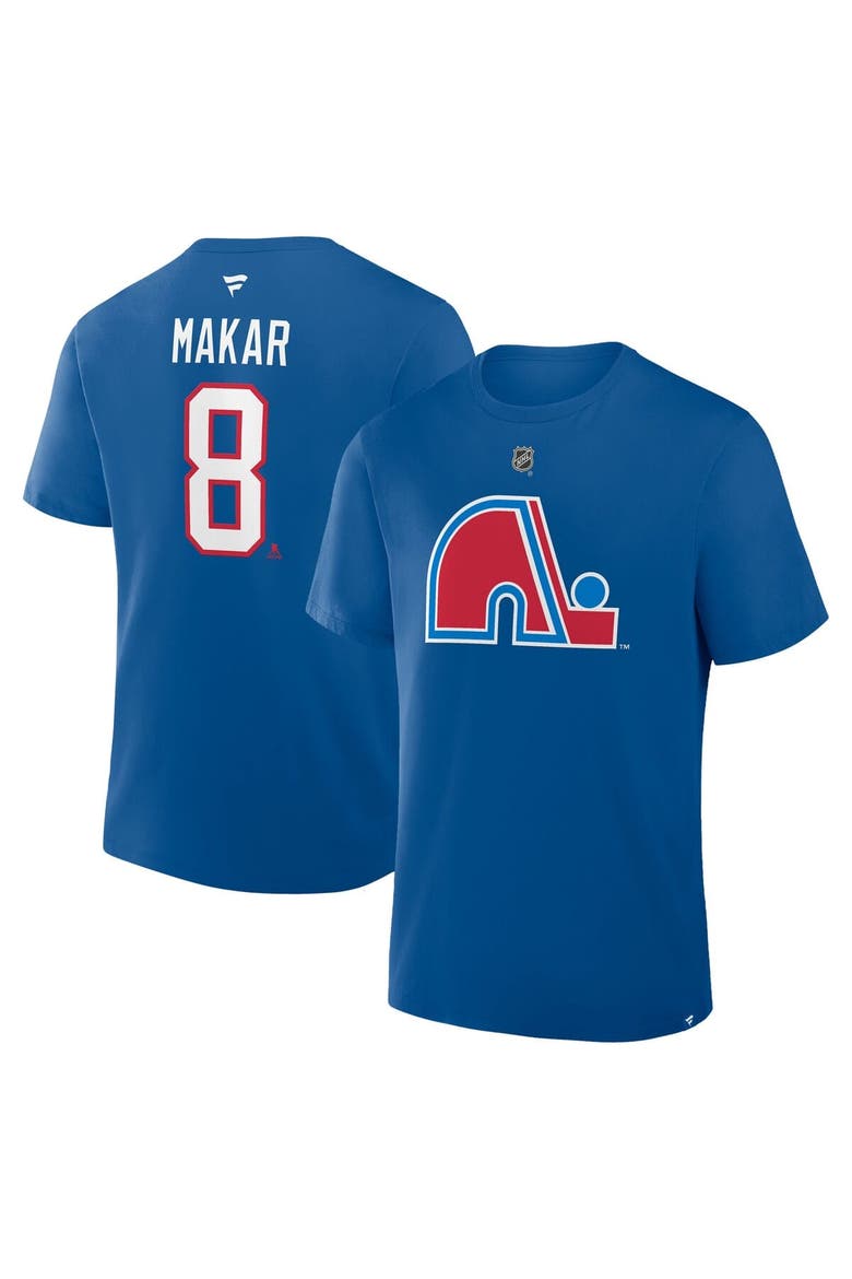 Men's Fanatics Cale Makar Blue Colorado Avalanche Authentic Stack Name & Number T-Shirt, Main, color, Blue
