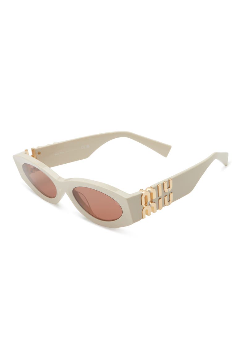 54mm Rectangular Sunglasses, Alternate, color, MILK / BROWN
