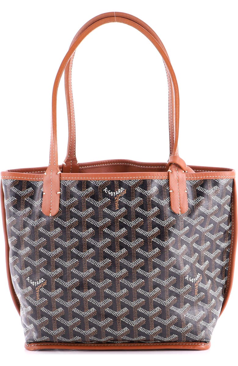 Pre-Owned Goyard Anjou Reversible Tote Coated Canvas Mini, Main, color, Brown