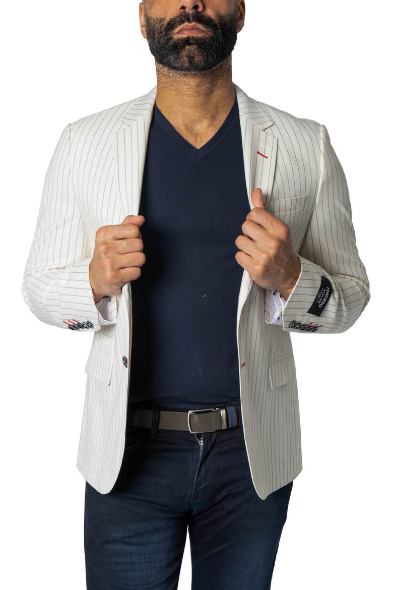 Stripe Sport Coat, Alternate, color, WHITE