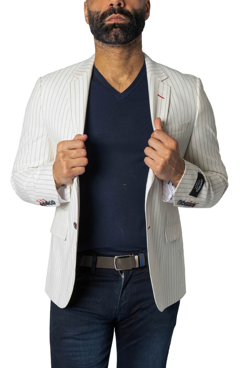Maceoo Stripe Sport Coat, Alternate, color, White