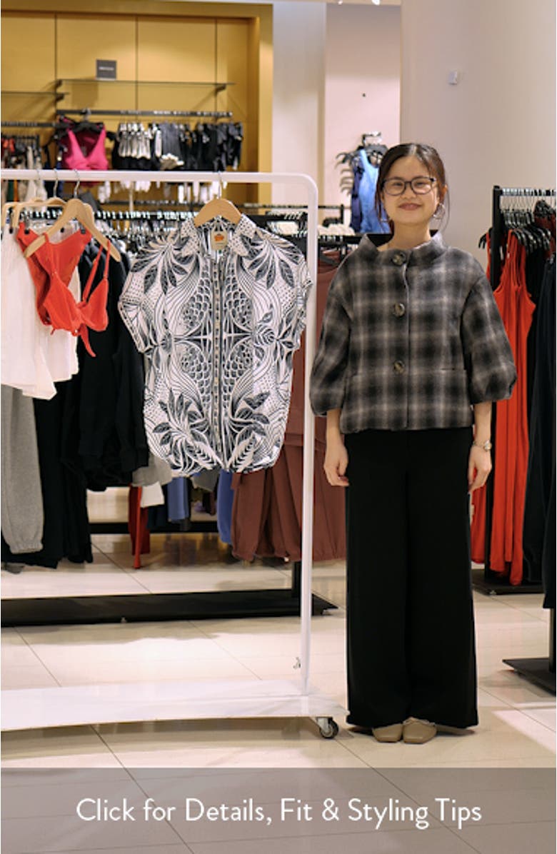 Monochrome Elegance Scarf Cover-Up Shirt, sales video thumbnail