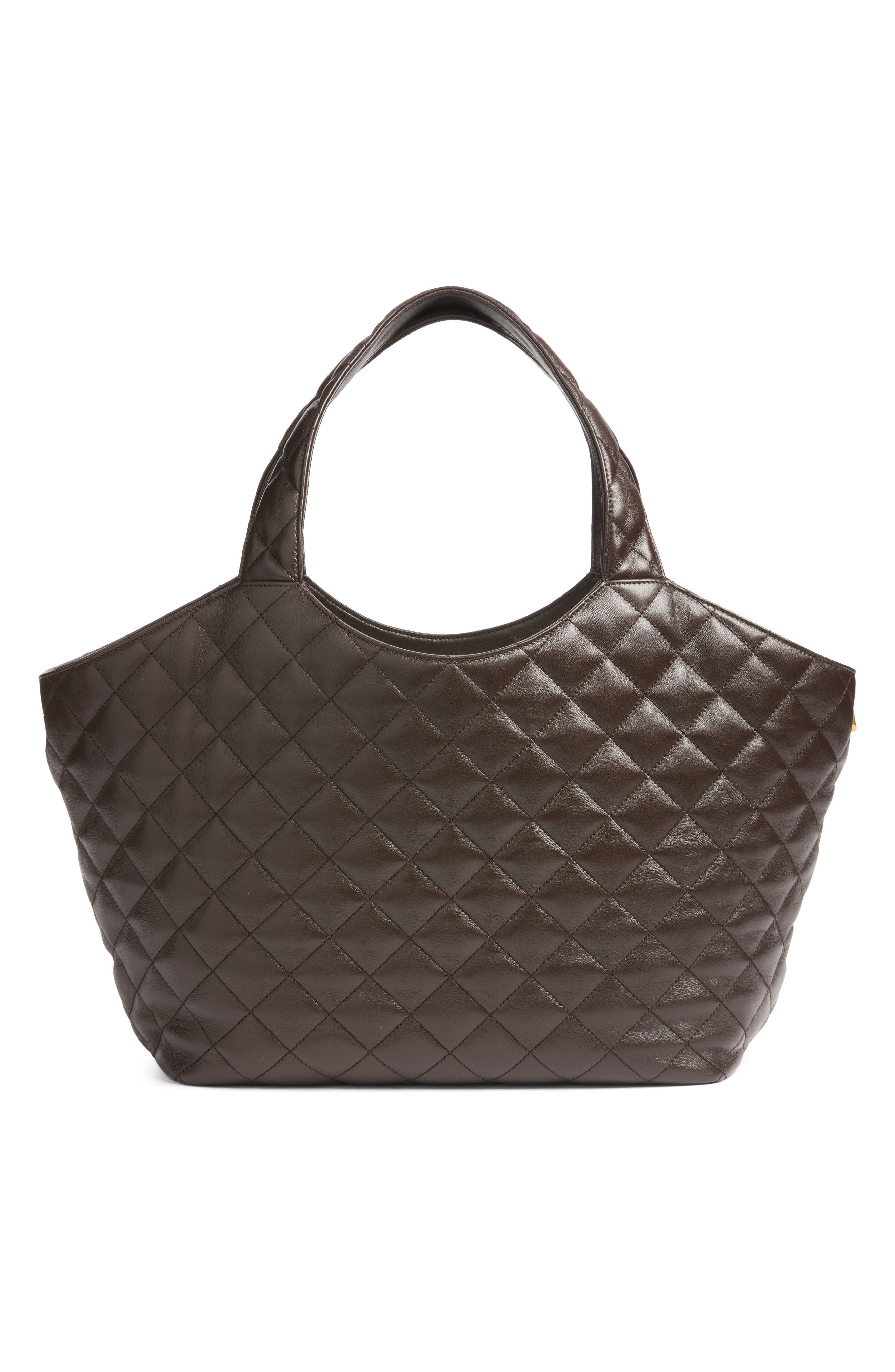 Medium Icare Quilted Shopper, Alternate, color, DARK CHOCOLATE