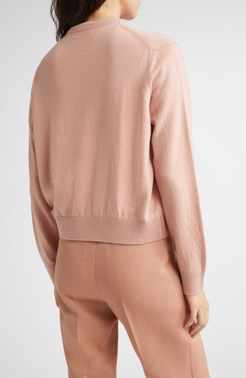 Johnstons Of Elgin Classic Cashmere Crewneck Cardigan In Pink