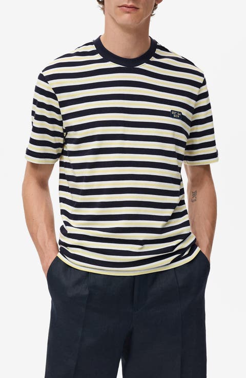 Regular Fit Stripe Cotton T-Shirt