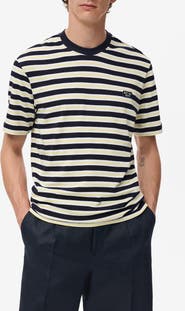 MANGO Regular Fit Stripe Cotton T-Shirt
