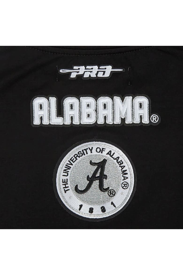 Women's Pro Standard Black Alabama Crimson Tide Rhinestone & Pearl Boxy Cropped T-Shirt, Alternate, color, Black