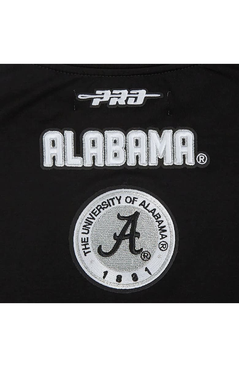 PRO STANDARD Women's Pro Standard Black Alabama Crimson Tide Rhinestone & Pearl Boxy Cropped T-Shirt, Alternate, color, Black
