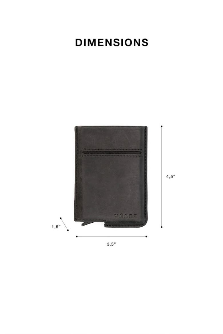 Leather Mini wallet Document Holder, Alternate, color, Black