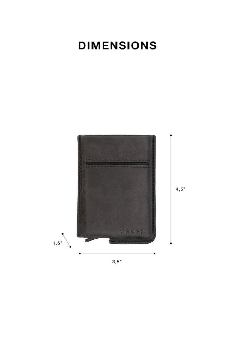 Velez Leather Mini wallet Document Holder, Alternate, color, Black