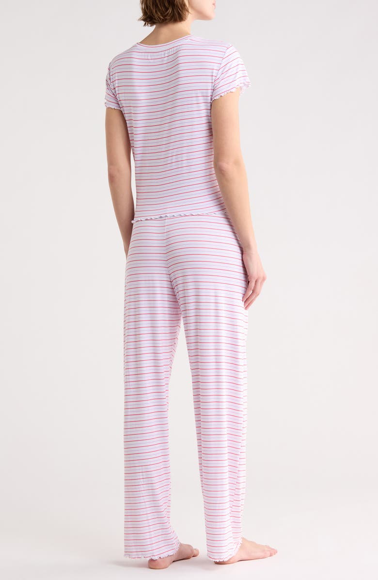 Abound Sweet Dreams Knit Pajamas, Alternate, color, White- Purple Jess Stripe