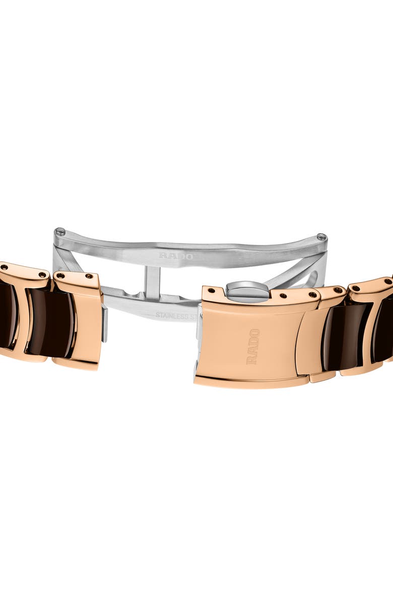 RADO Centrix Automatic Diamond Bracelet Watch, 30.5mm, Alternate, color, Brown