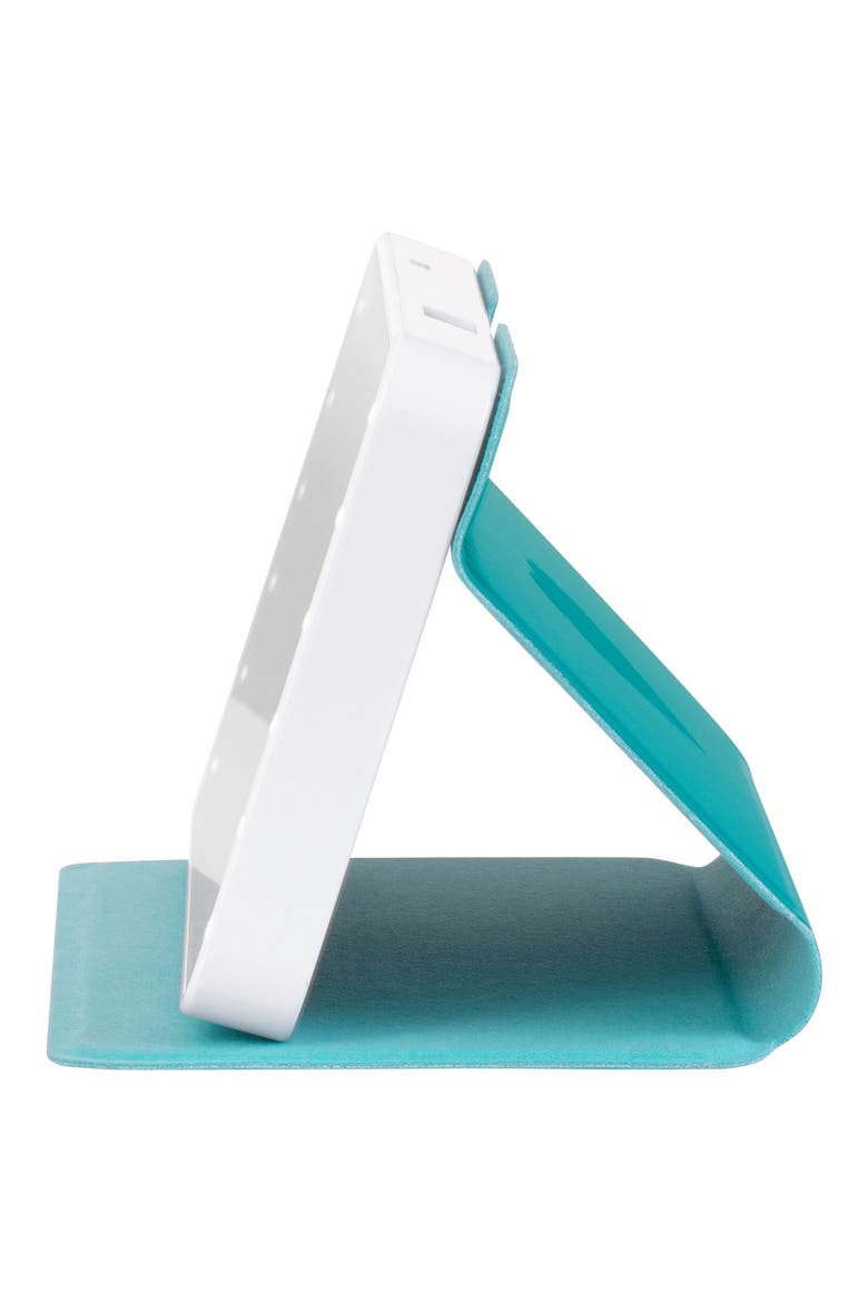 Riki Powerful LED-lighted Mirror & Power Bank, Alternate, color, WHITE