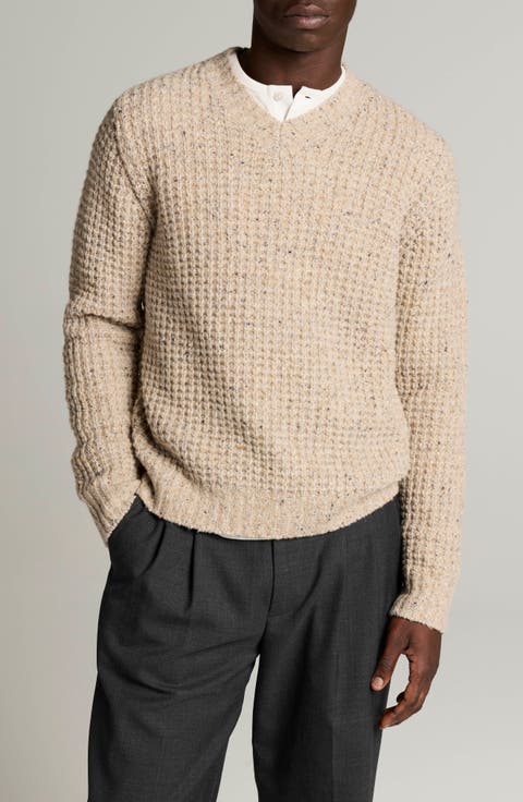 Waffle Donegal V-Neck Sweater
