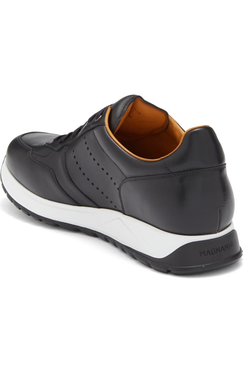 Magnanni Fado Leather Sneaker, Alternate, color, Black/ Black