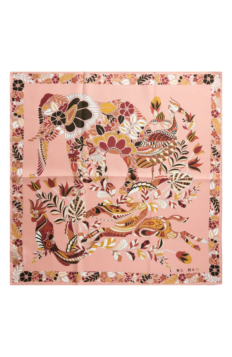 Longchamp Forest Square Silk Scarf, Alternate, color, 