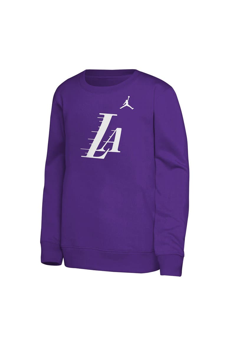 Youth Jordan Brand Purple Los Angeles Lakers Courtside Statement Edition Sweatshirt, Alternate, color, Purple