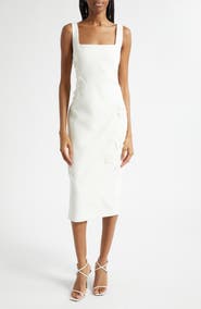 Ramy Brook Barrie Floral Appliqué Sleeveless Midi Dress