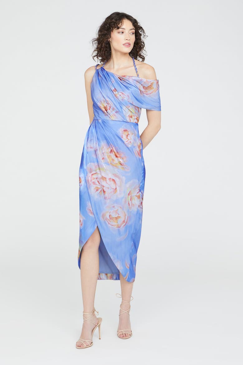 Yannah Wrap Cocktail Dress, Alternate, color, Pearl Roses