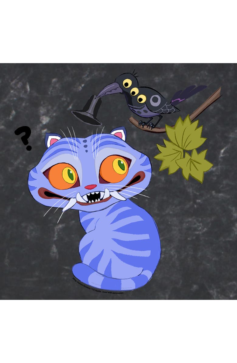 KPop Demon Hunters Men's KPop Demon Hunters Derpy And Magpie Graphic T-Shirt, Alternate, color, Black