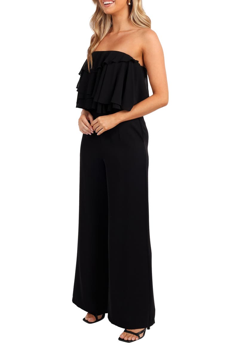 Georgiana Popover Strapless Jumpsuit, Alternate, color, BLACK