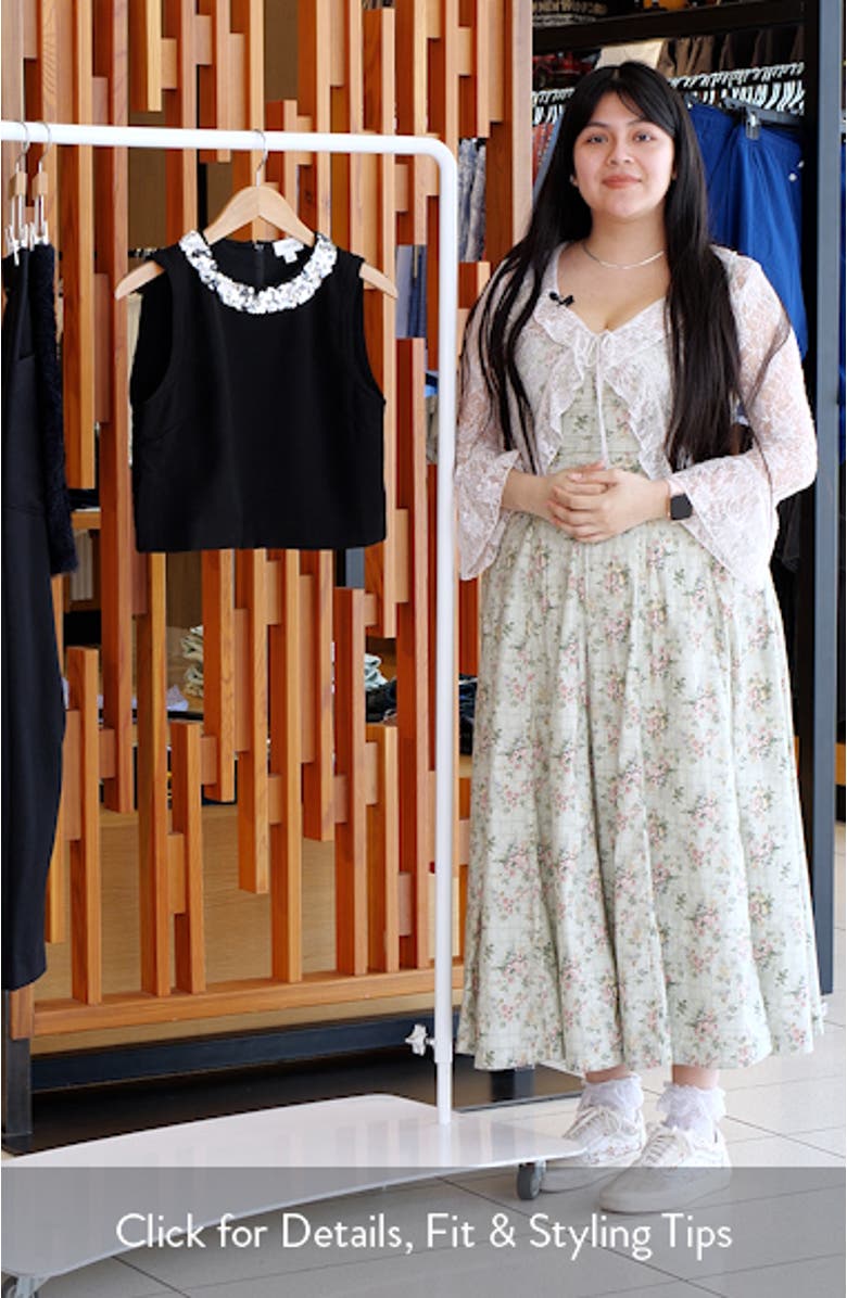 Sequin Paillette Collar Crepe Tank, sales video thumbnail