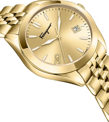 Gold Dial Bracelet Strap Watch, 42mm