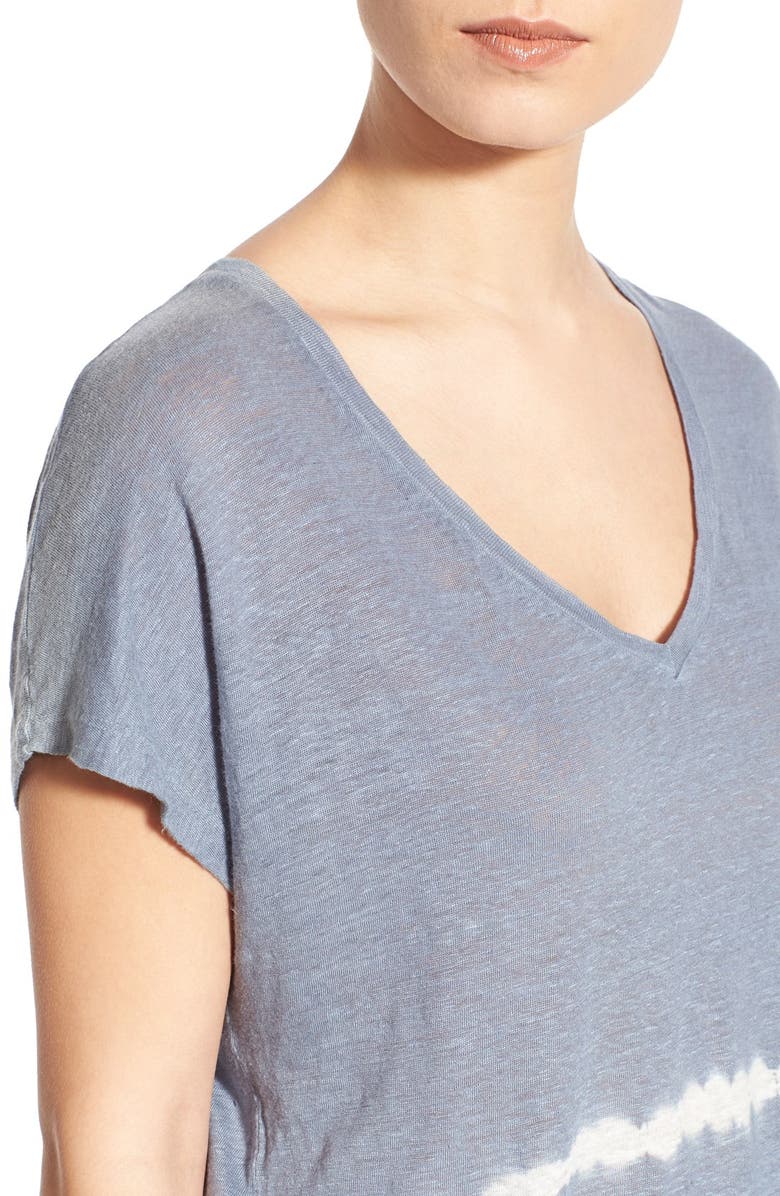 VELVET by Graham & Spencer Tie Dye Linen Tee, Alternate, color, 