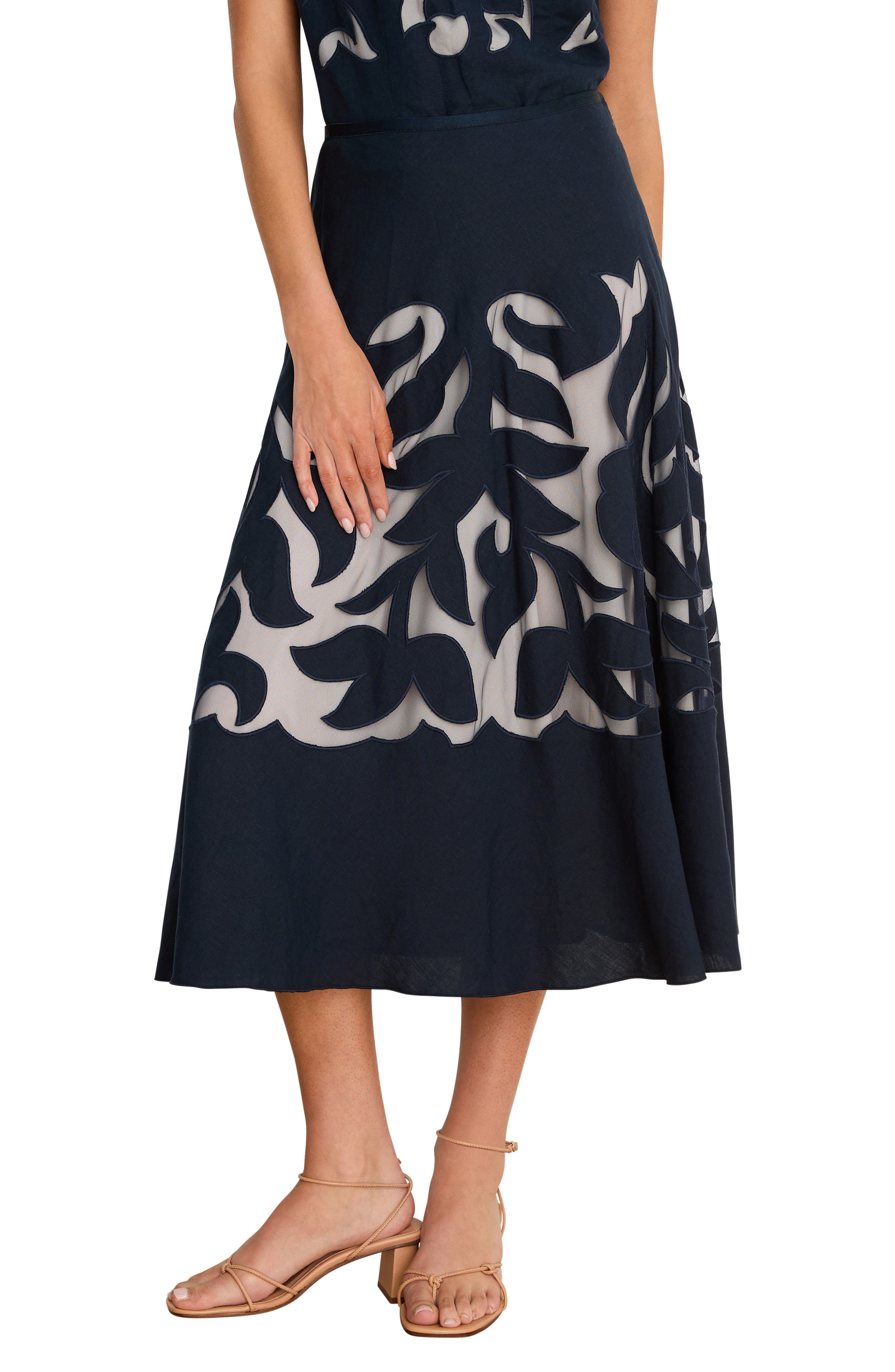 Nic + Zoe Nic+zoe Antibes Linen Blend Cutout Skirt In Purple