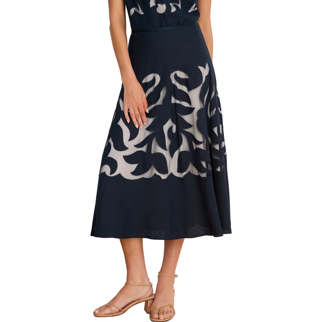 Nic + Zoe Nic+zoe Antibes Linen Blend Cutout Skirt In Purple