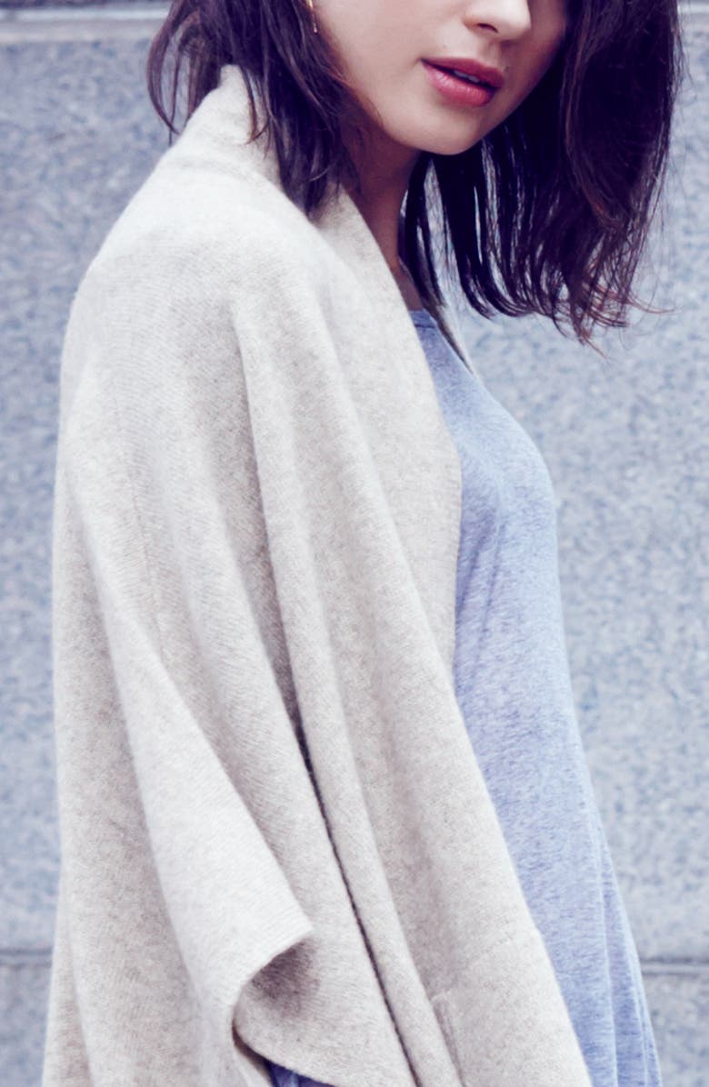 Eileen Fisher Yak & Merino Kimono Cape, Alternate, color, 