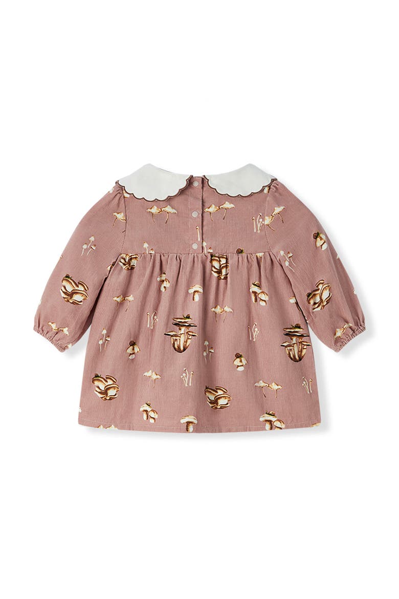 Organic Corduroy Long Sleeve Collared Dress, Alternate, color, Mushroom