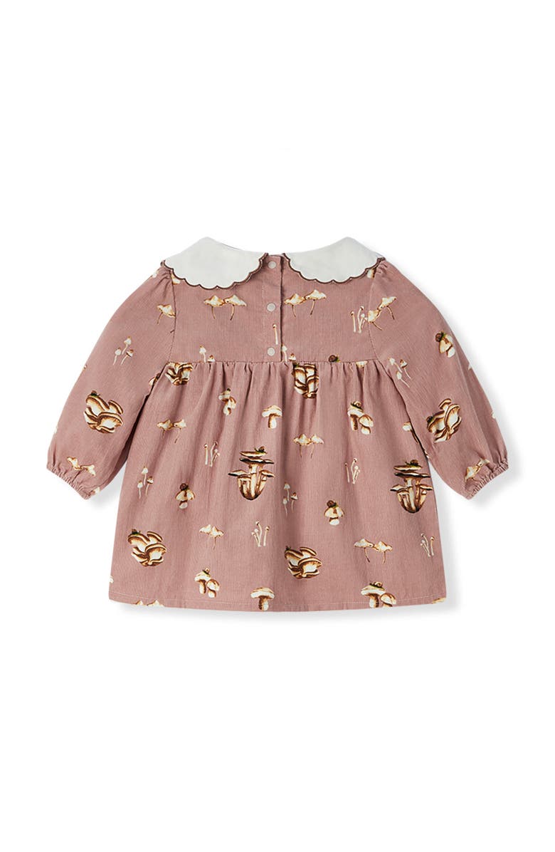 Milkbarn Organic Corduroy Long Sleeve Collared Dress, Alternate, color, Mushroom