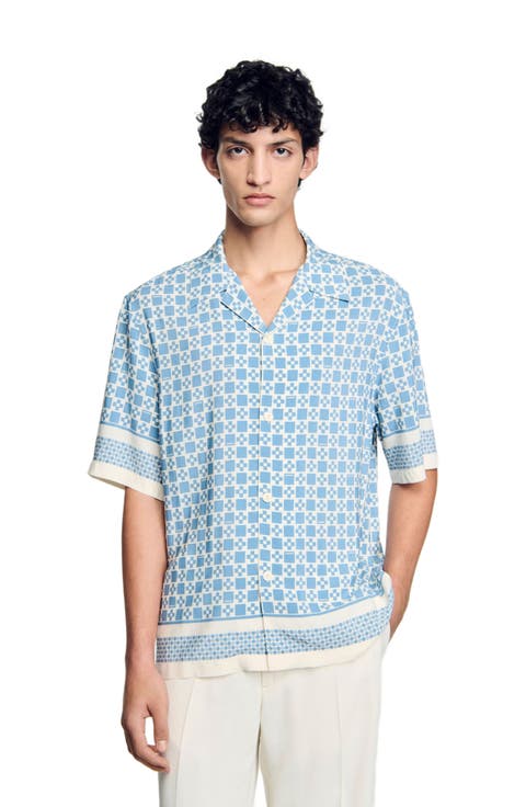 Square Cross motif flowing blouse